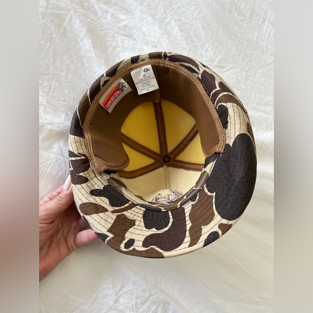 Vintage Winchester | SZ Medium Camouflage Hat Ear Flap Embroidered Deer Hunting - Picture 6 of 7